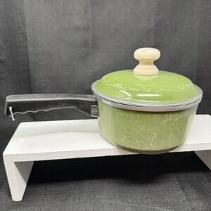 VTG 1960's CLUB Avocado Green Aluminum 3-quart Saucepan w/Lid WORN